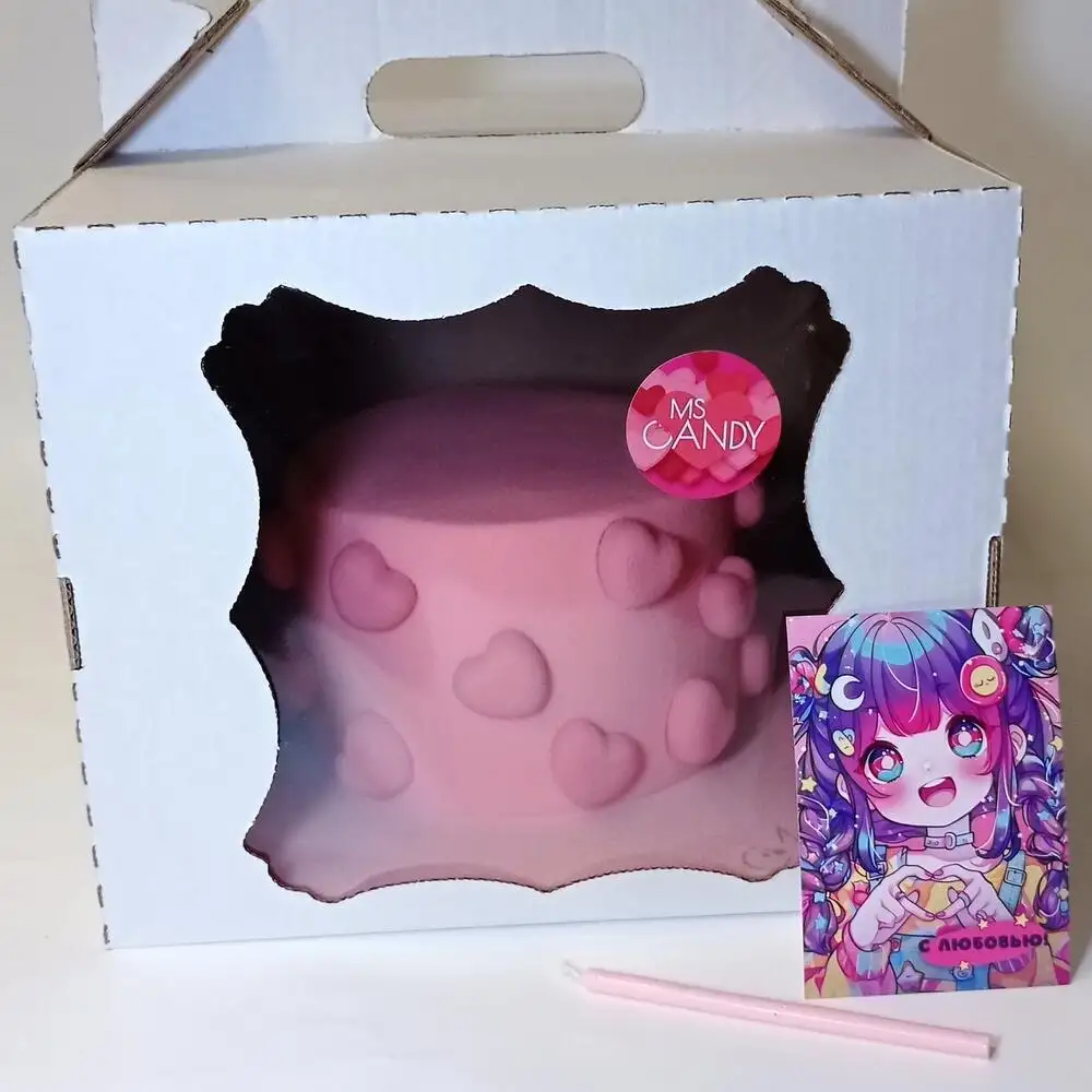 Торт «Бархатные сердца» в покрытии шоколадный велюр, 1,2 кг фото 2