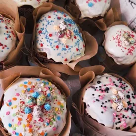 Куличи с (цедрой, клюквой, вишней, изюмом, черносливом и курагой ), 250гр