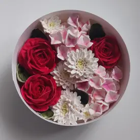 Зефирные цветы в коробочке, 20 см