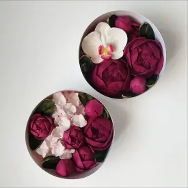 Зефирные цветы в коробочке, 16 см