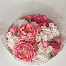 Зефирные цветы в коробочке, 24 см