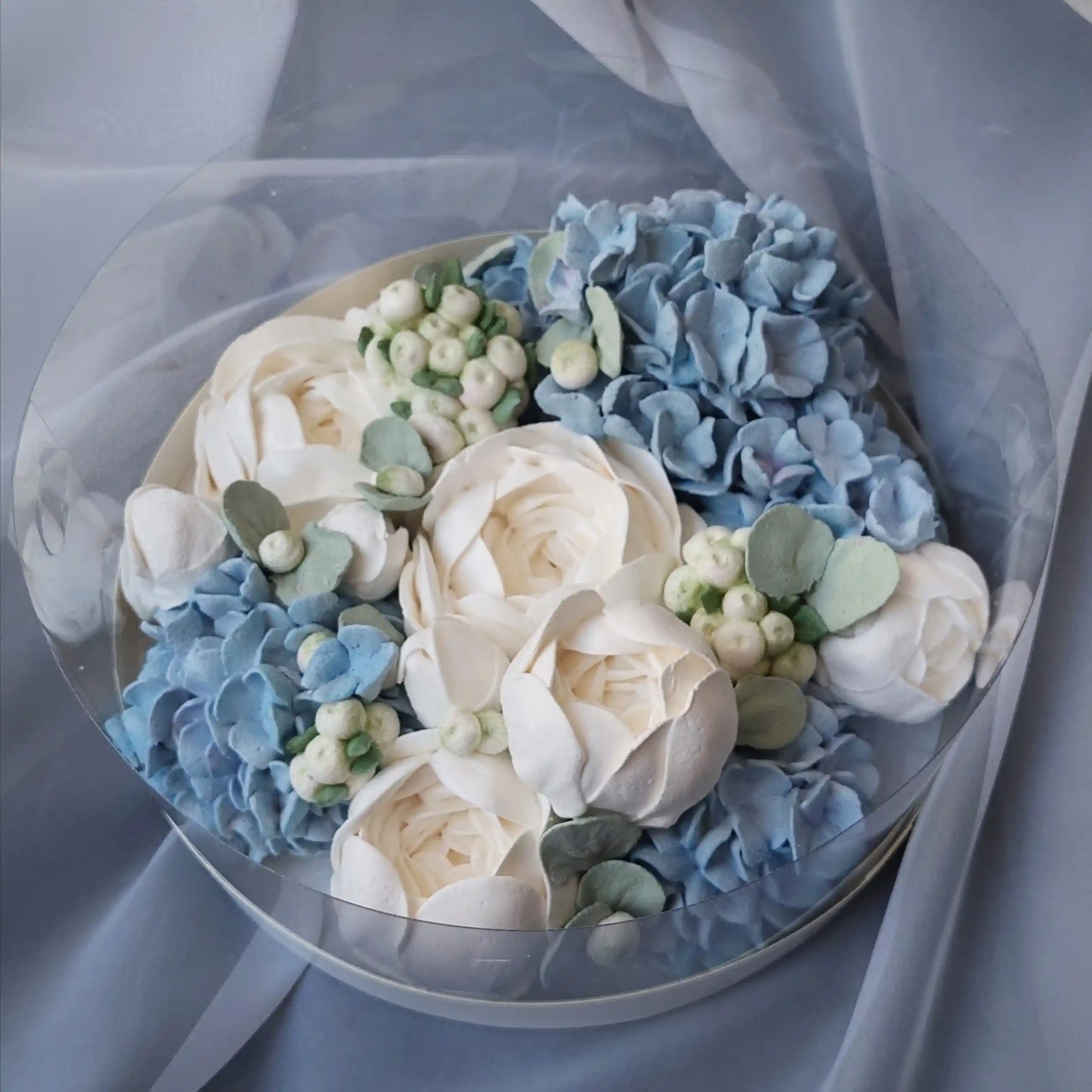 Зефирные цветы в коробочке, 24 см фото 6