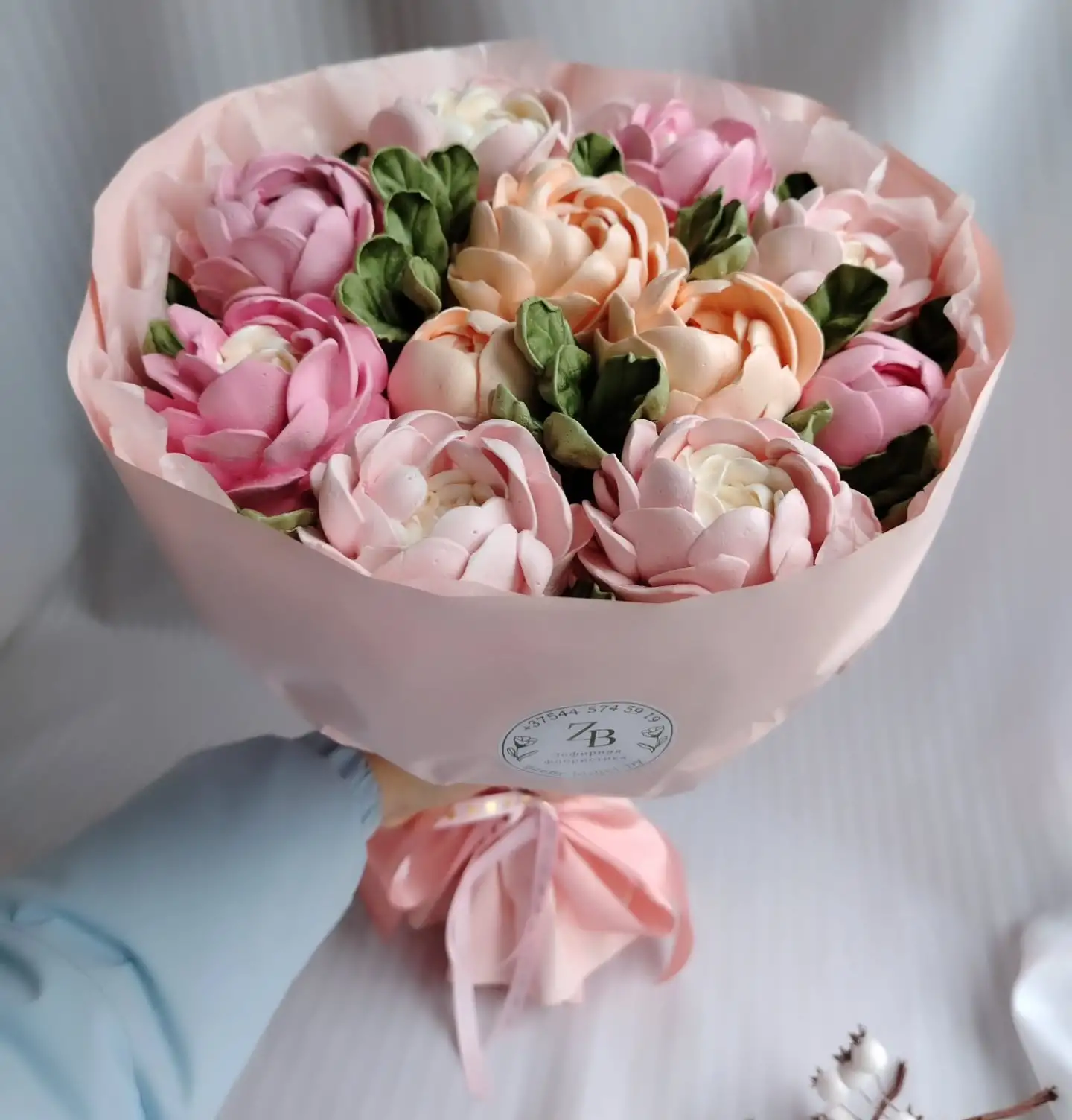 Зефирные цветы, 25 см фото 2