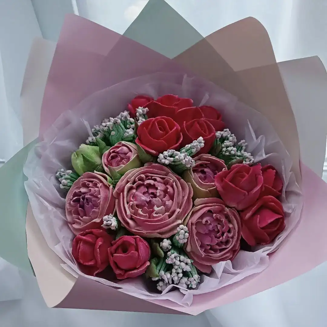 Зефирные букеты (ассорти), диаметр 15 см фото 2