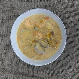 Сливочный суп с морепродуктами