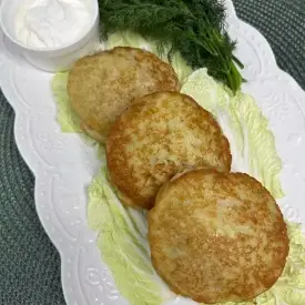 Картофельные оладьи с мясом