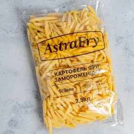 Картофель фри быстрозамороженный обжаренный AstraFry 9×9