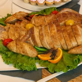 Курица фаршированная с блинами