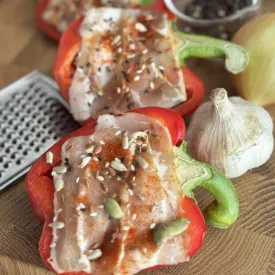 Перцы жульен с беконом, 1 кг.