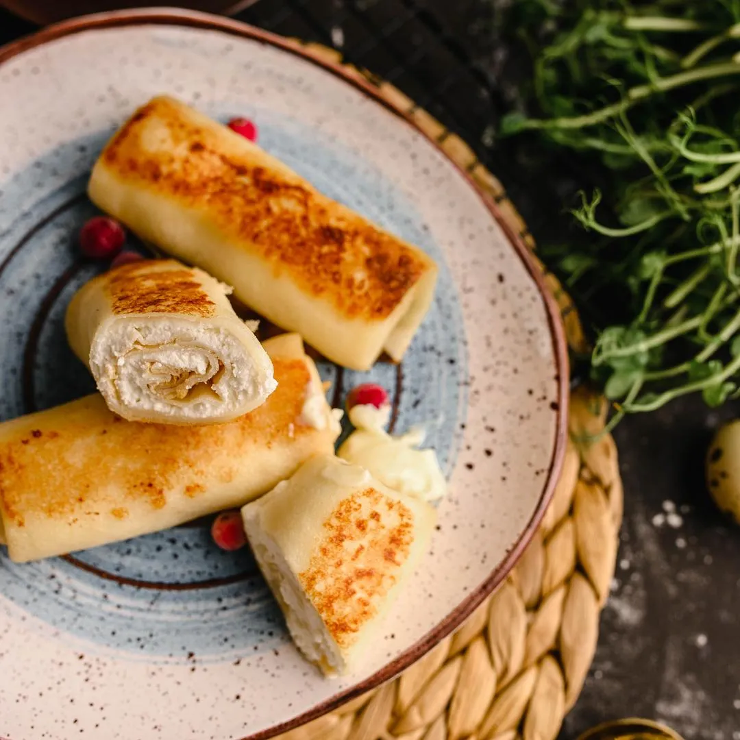 Блинчики с творогом и бананом