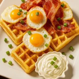 Сырные вафли с творожным сыром