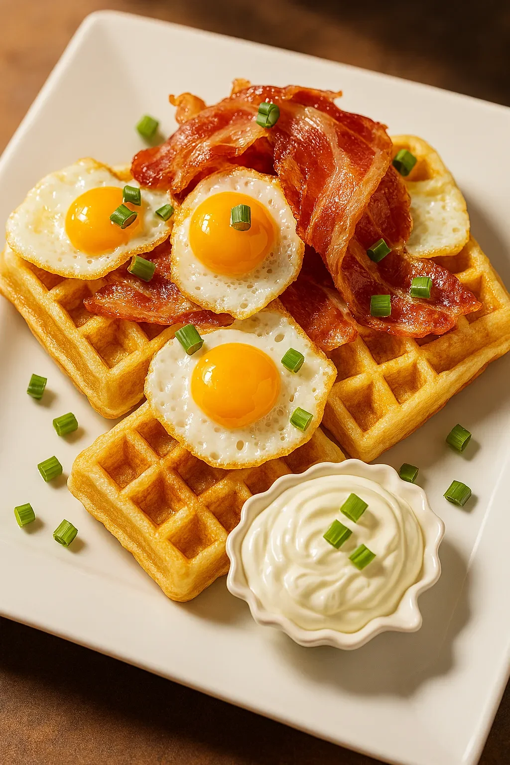 Сырные вафли с творожным сыром