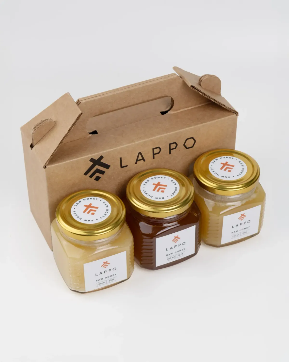 Подарочный набор  с ручкой 3 вида мёда, 0.25 л фото 1