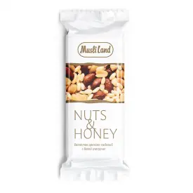 Батончик медово-ореховый Nuts & Honey с белой глазурью, 45 г