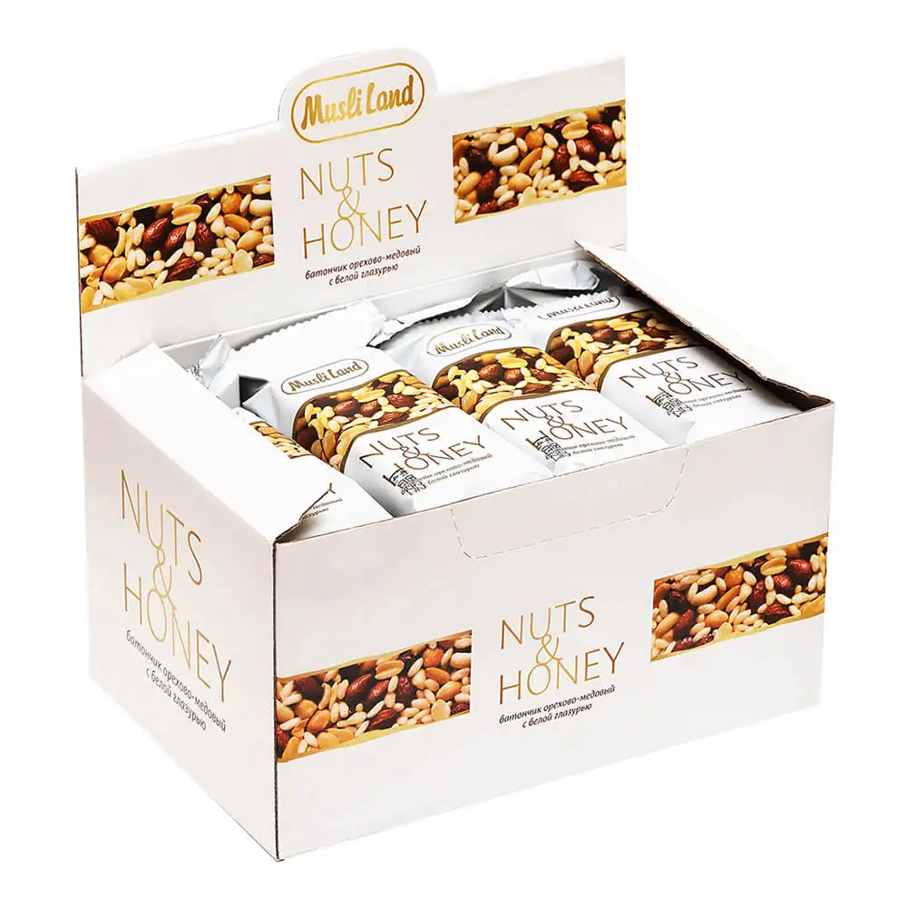 Батончик медово-ореховый Nuts & Honey с белой глазурью, 45 г фото 2