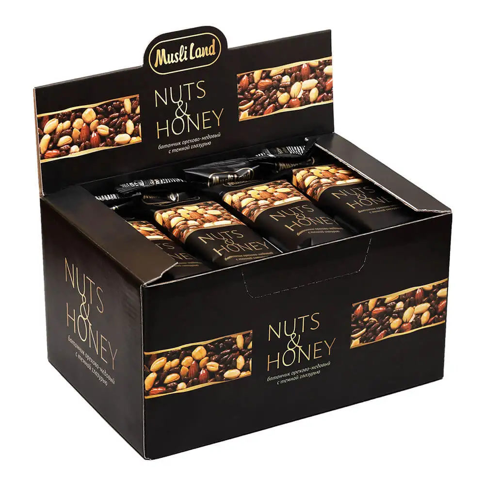 Батончик медово-ореховый Nuts & Honey с тёмной глазурью, 45 г фото 2
