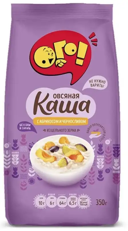 Каша овсяная «Ого!» с абрикосом и черносливом, 350 г