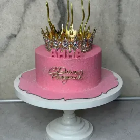 Торт с короной и блестками