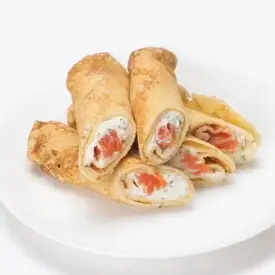 Блинчики с форелью и сыром