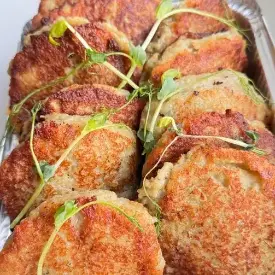 Оладьи картофельные с мясом