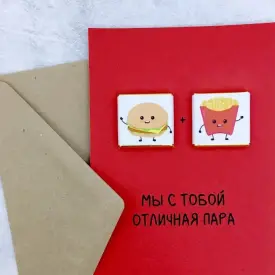 Открытка с шоколадом