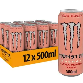 Энергетический напиток Monster Energy Персиковый вкус без сахара, 500 мл