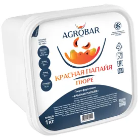 Пюре замороженное Папайя красная, 1 кг.