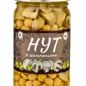 Нут консервированный + грибы (шампиньоны)