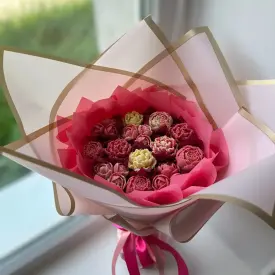 Шоколадные букеты «Пионы» с начинками