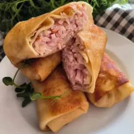 Блины с ветчиной и сыром