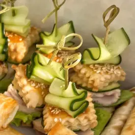 Мини-слойки с ветчиной