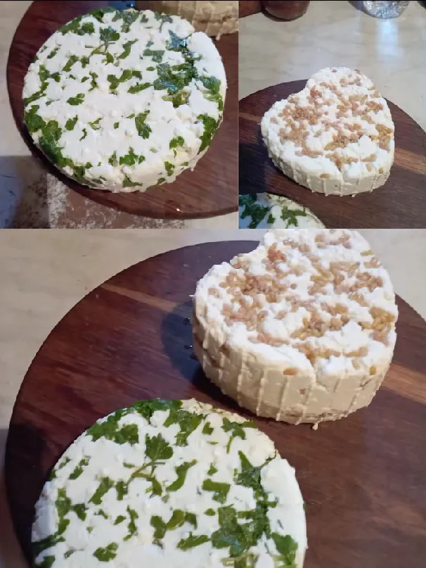 Сыр адыгейский из козьего молока с зеленью или пажитником