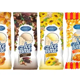 Мороженое пломбир «Ice time» в вафельном сахарном рожке 15%, 100 г