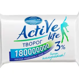 Творог ТМ «Active life», 3%, 180 г