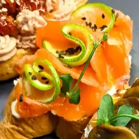 Брускетта с форелью