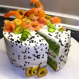 Бенто-торт с форелью