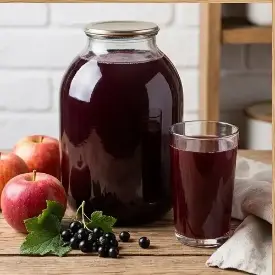 Сок яблочно-черносмородиновый с сахаром, 3 л (Ляховичский КЗ)