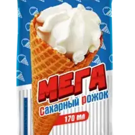 Десерт «Мега сахарный рожок» с ароматом ванили