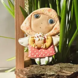 Пряник «Дзяучынка з кулічом», 10 см