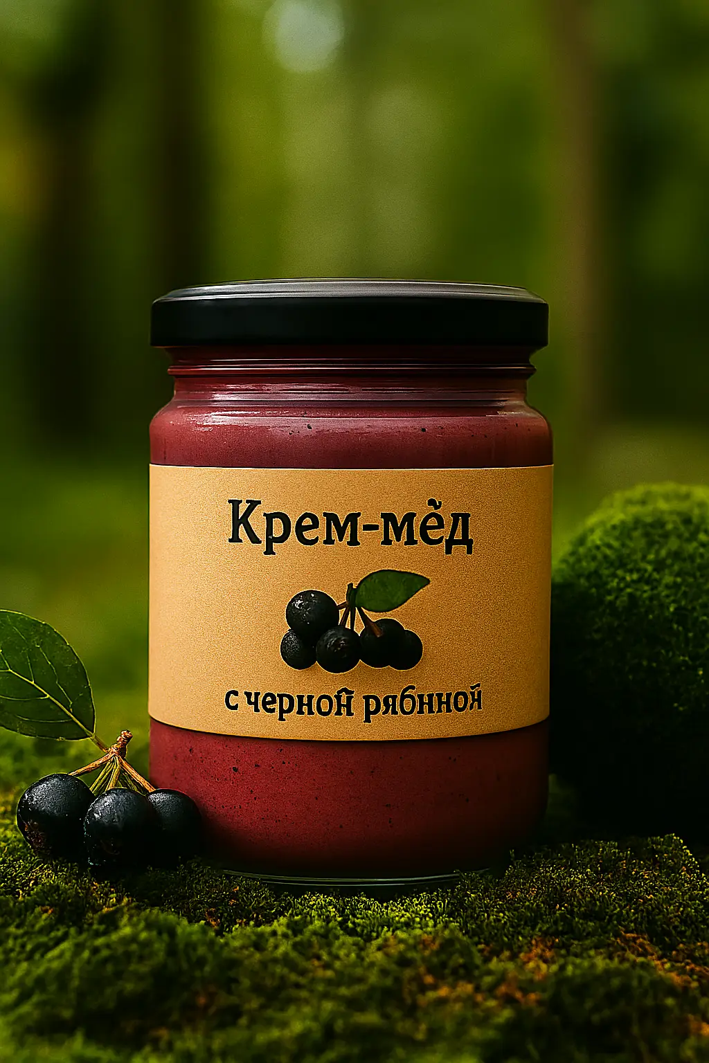 Крем-мед с чёрной рябиной, 450 мл