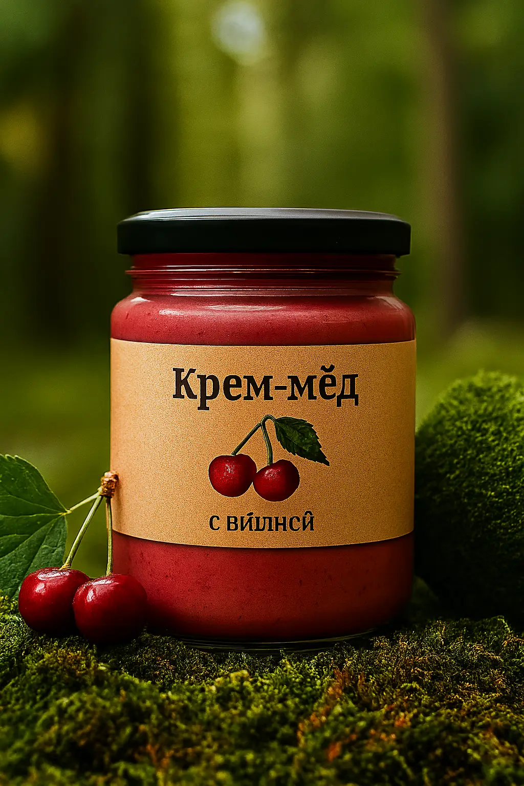 Крем-мед с вишней, 450 мл