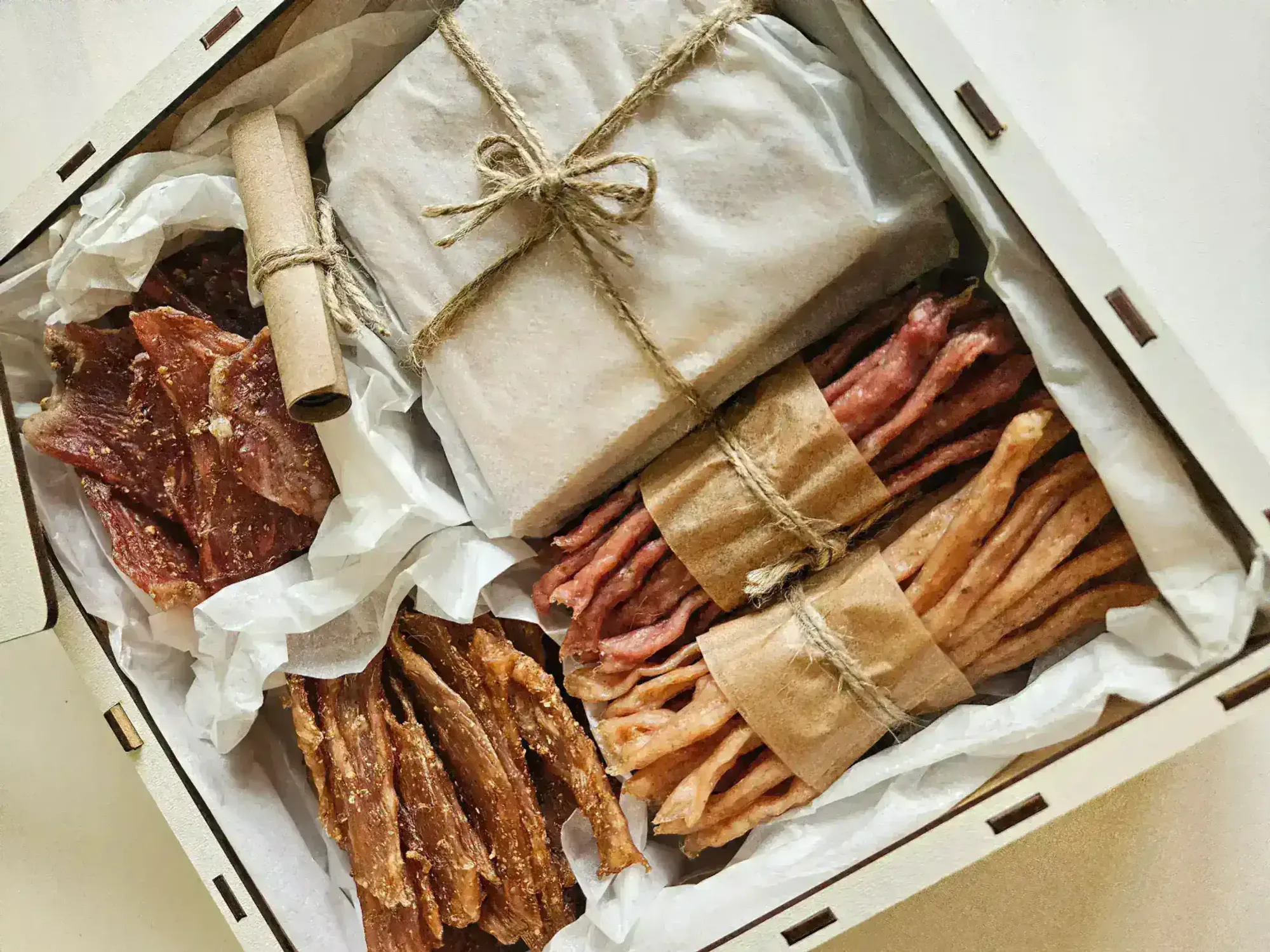 Подарочный мясной бокс 25*25*6см. фото 2