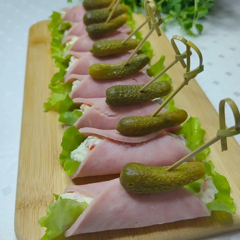 Рулетики из ветчины фото 3