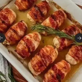 Рулетики из птицы в беконе