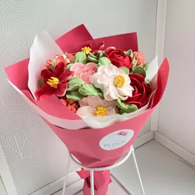 Букеты из съедобных зефирных цветов, размер S