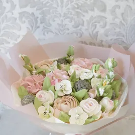 Букеты из съедобных зефирных цветов, размер L