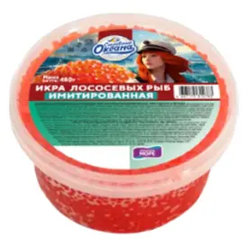 Икра лососевых рыб имитированная «Сокровища океана», 450 г