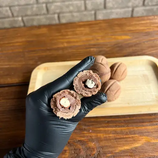 Орешки с начинкой манго или нутелла фото 2