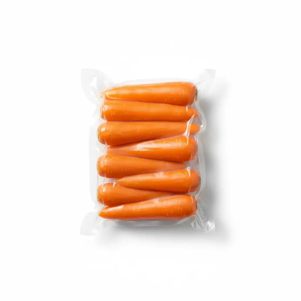 Морковь свежая, очищенная, в вакууме