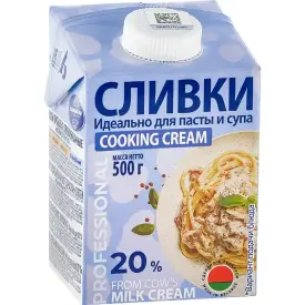 Сливки 20% стерилизован. 0,5 с крышкой, «Молочный мир»